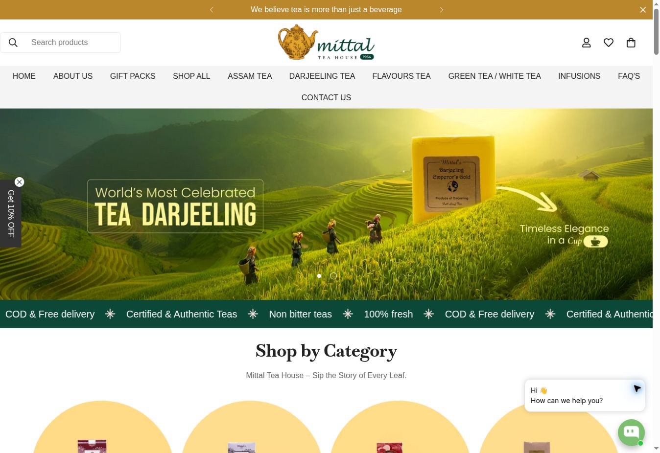 Mittal Tea House live website homepage